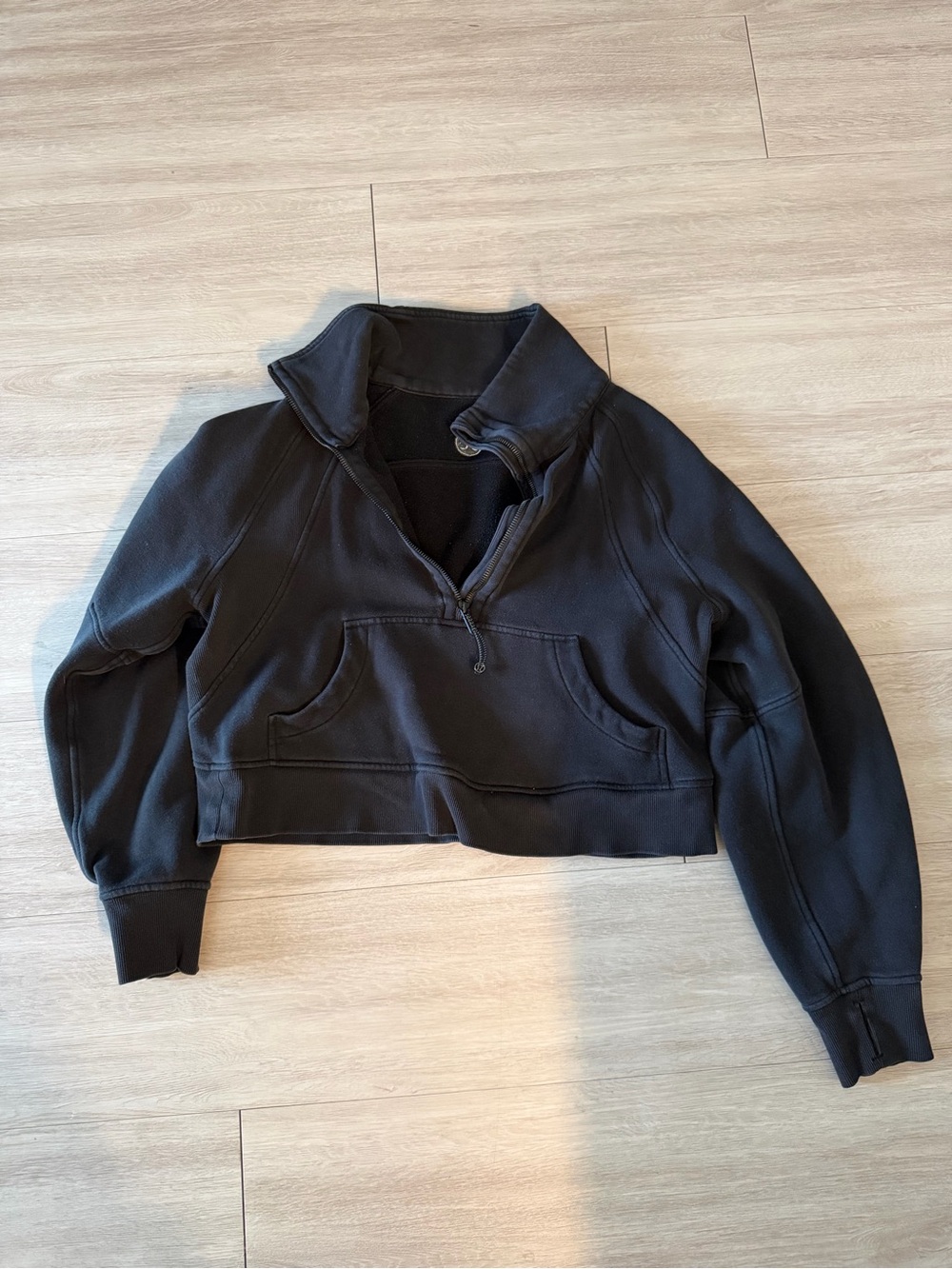 Lululemon scuba Cropped Half-Zip Pullover Sweatshirt - Black